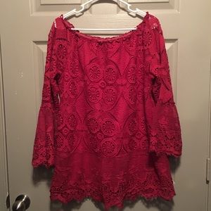 Burgundy lace tunic